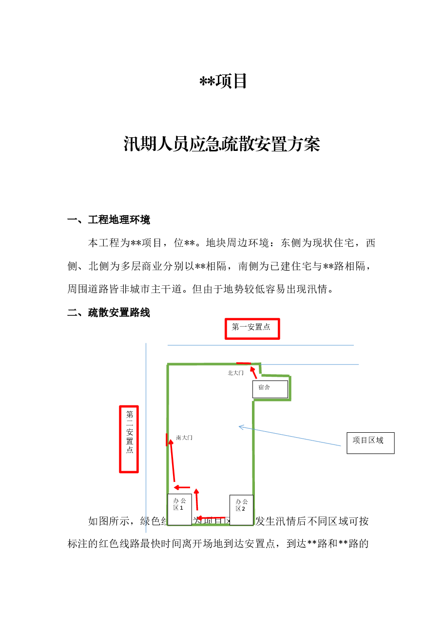 汛期人员应急疏散安置方案.docx,第1页预览