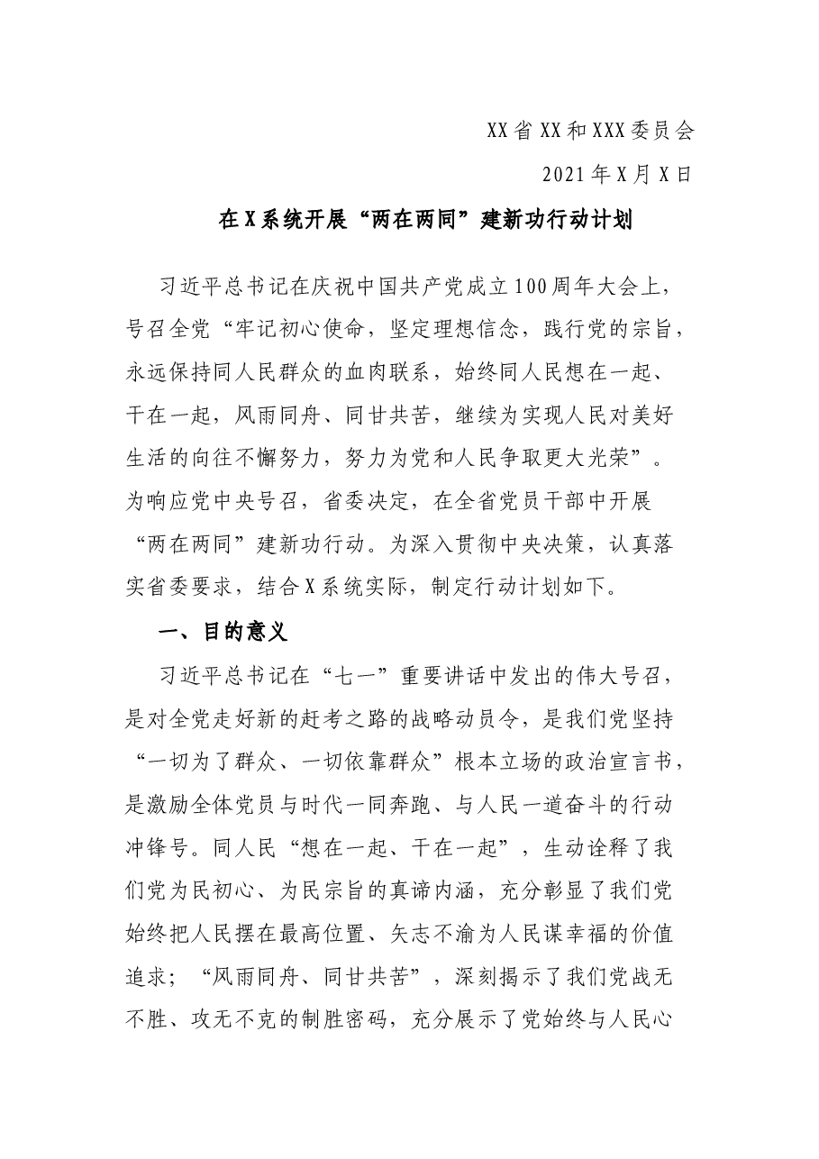 在X系统开展“两在两同”建新功行动计划.docx,第2页预览