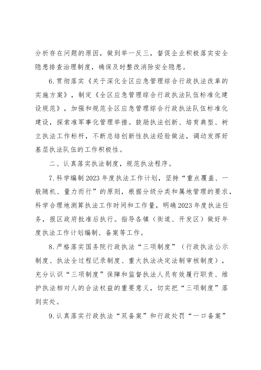 XX区应急管理综合行政执法大队2023年度工作要点.docx,第3页预览