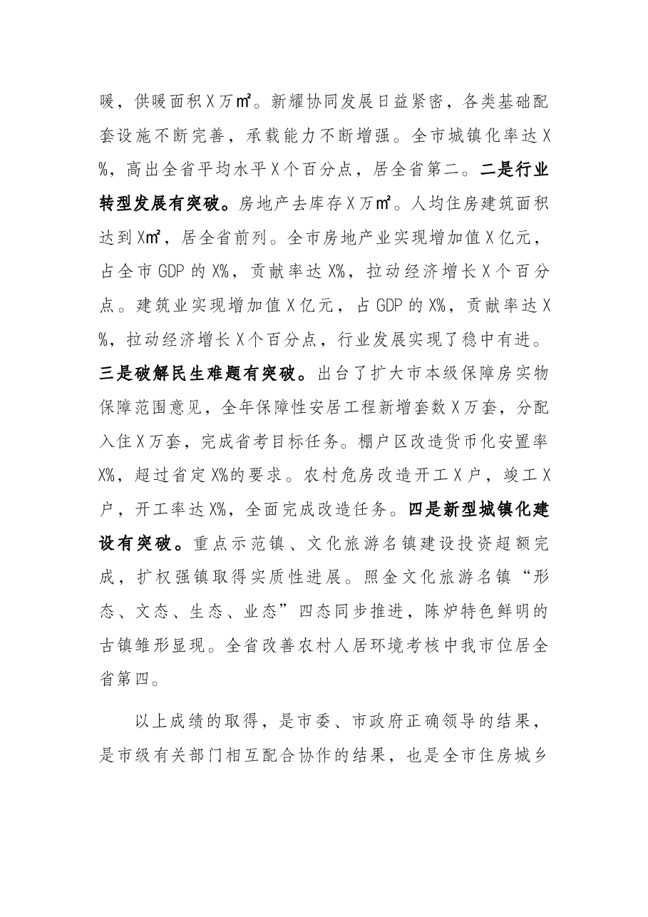 常务副市长在全市住房城乡建设工作会议上的讲话.docx,第2页预览
