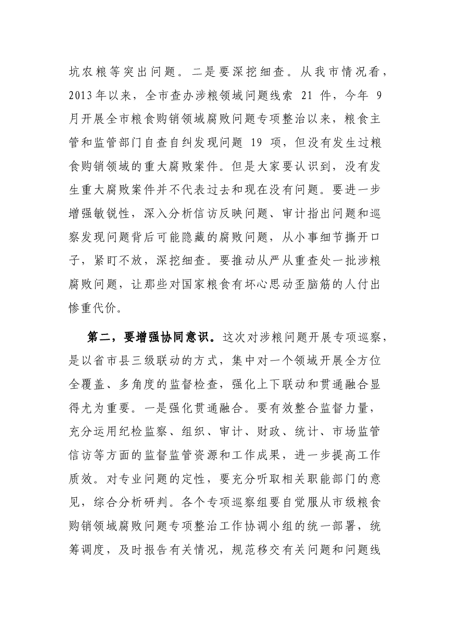 市纪委书记在涉粮问题专项巡察工作动员部署会上的讲话.docx,第4页预览