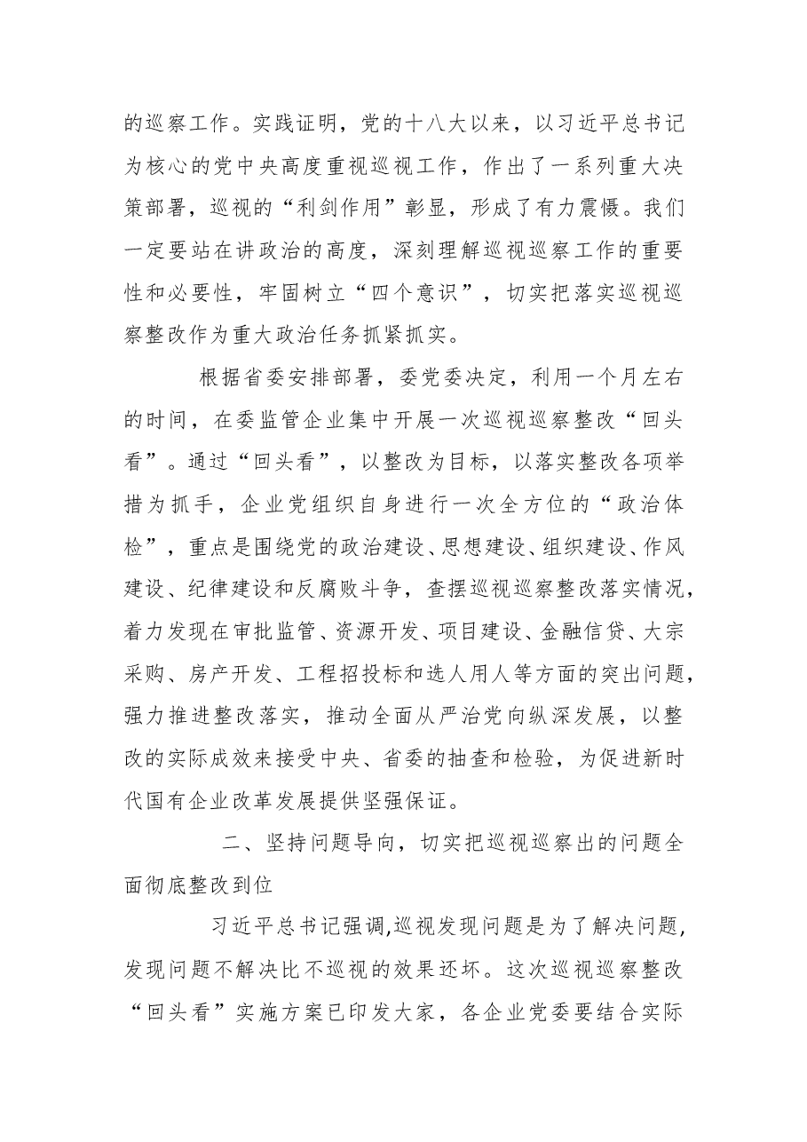 曹海燕：在巡视巡察整改“回头看”动员部署会上的讲话 (1).doc，第2页预览