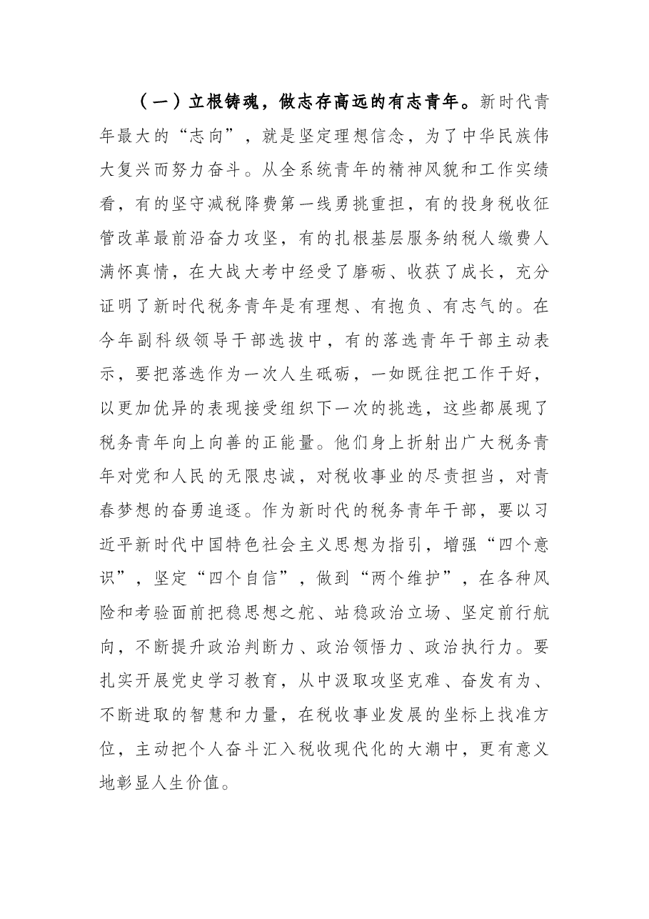 市税务局青年干部座谈会讲话.docx,第4页预览