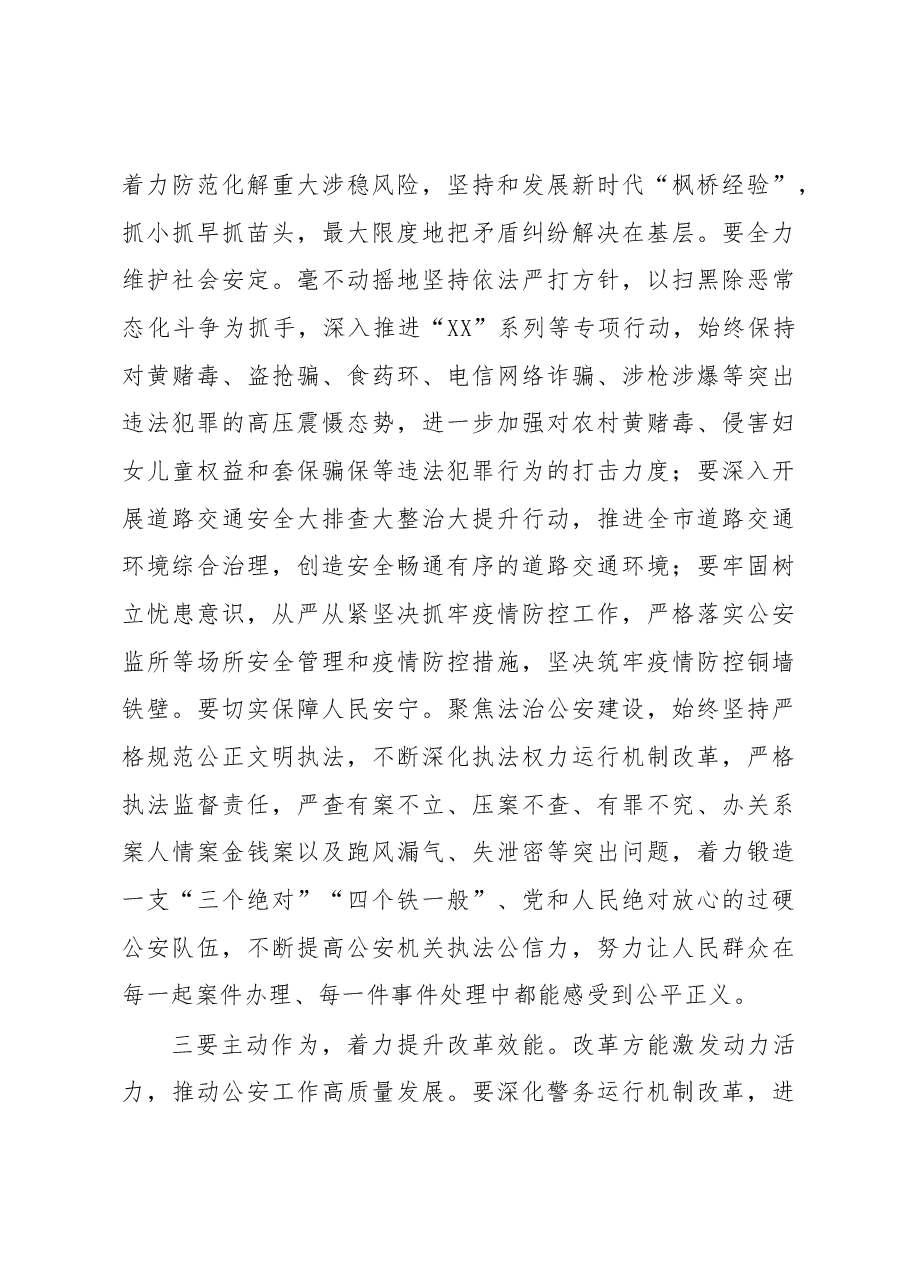 市公安局长在公安机关学习贯彻两会精神上讲话.docx,第3页预览