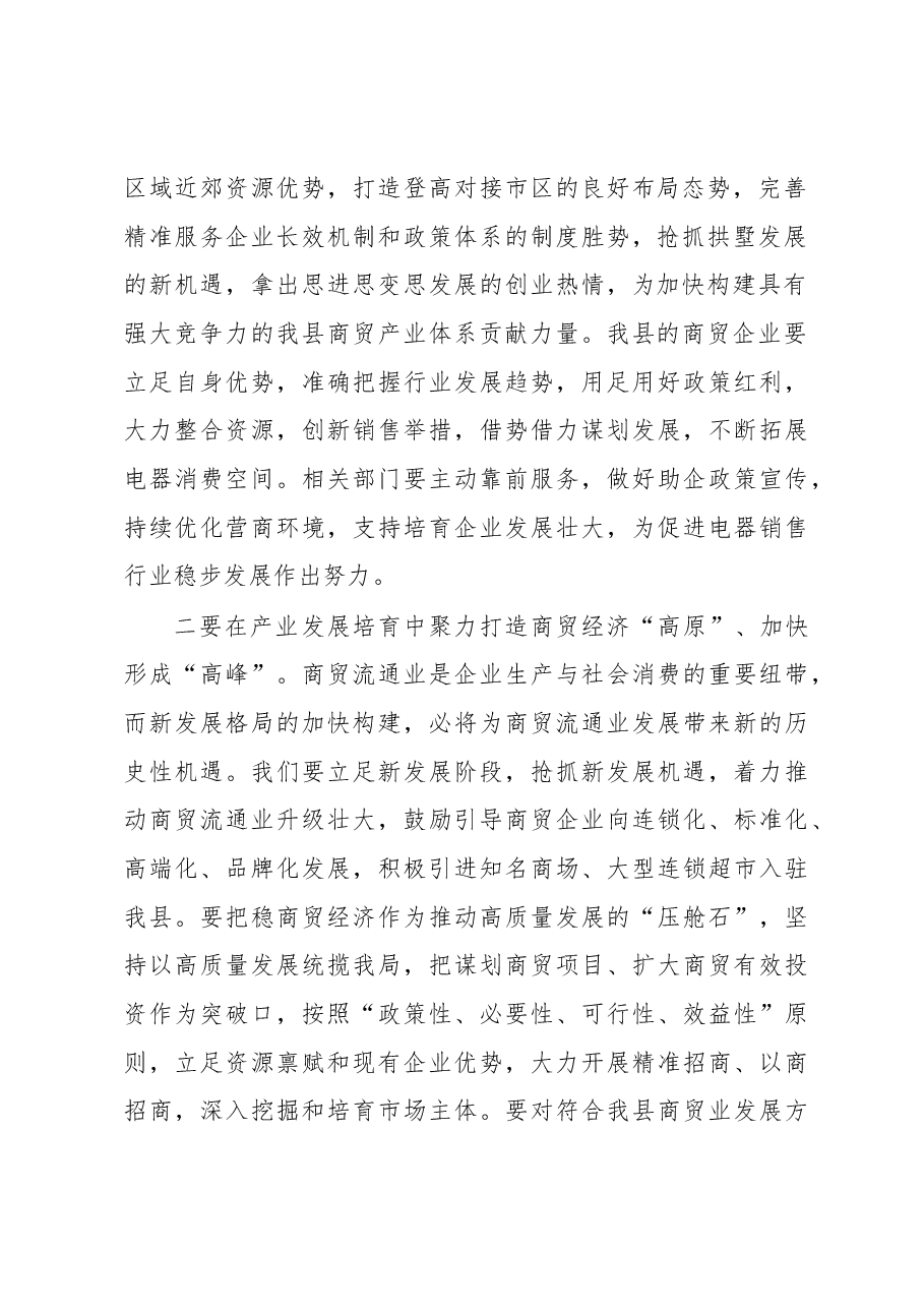 副县长在全县商贸经济发展促进会上的讲话.docx,第2页预览