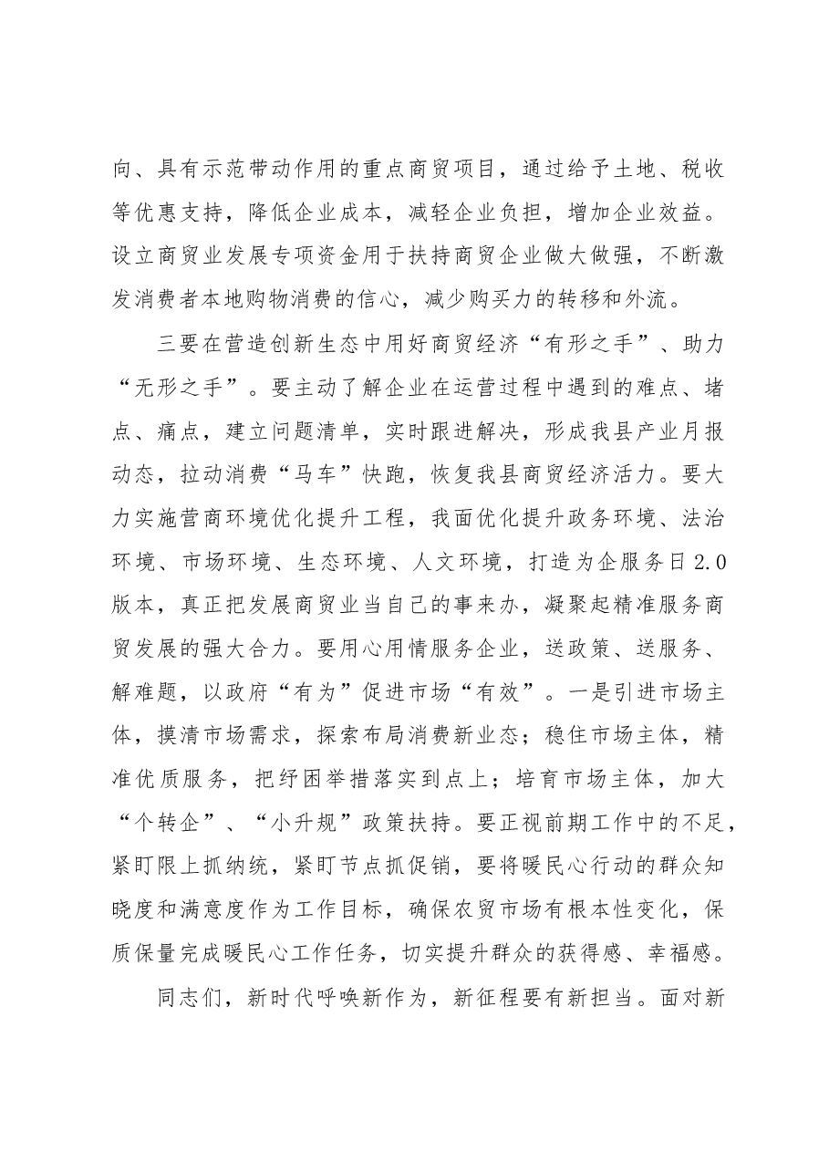 副县长在全县商贸经济发展促进会上的讲话.docx,第3页预览