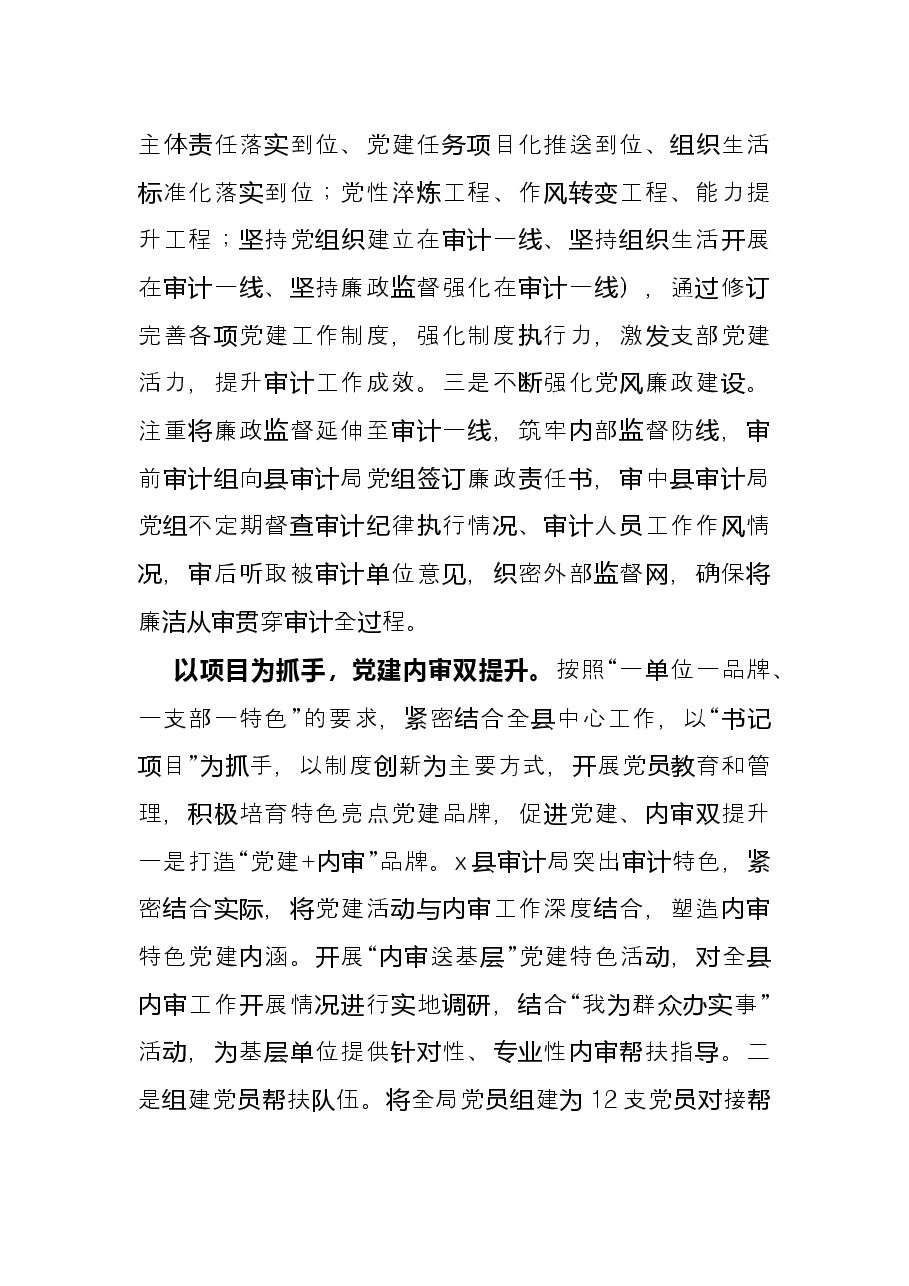 党建品牌创建经验材料：构建“党建+内审”工作格局筑牢“免疫系统”第一防线（县审计局）.docx，第3页预览