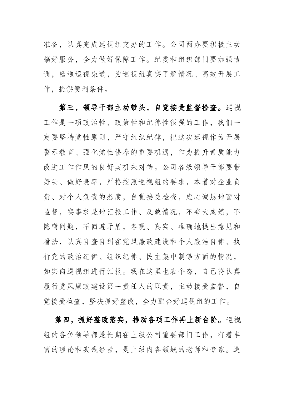 国企书记在上级巡视组巡视动员会上的讲话.docx,第3页预览
