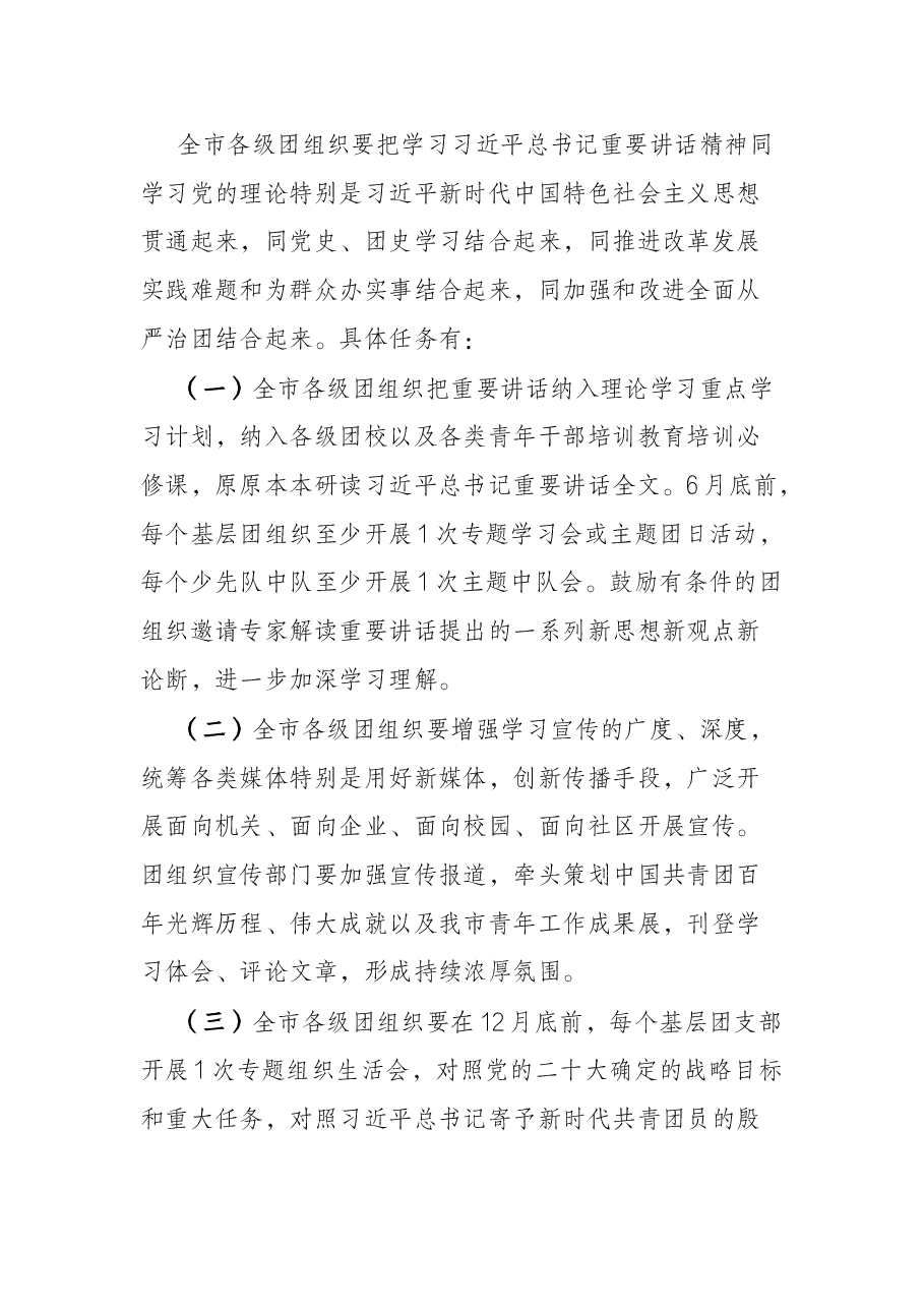某团市委学习宣传讲话精神实施方案.docx,第4页预览