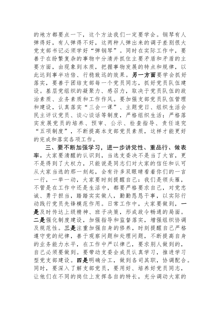XX集团党委基层党支部书记座谈暨基础党建工作培训会议上的讲话.docx,第3页预览