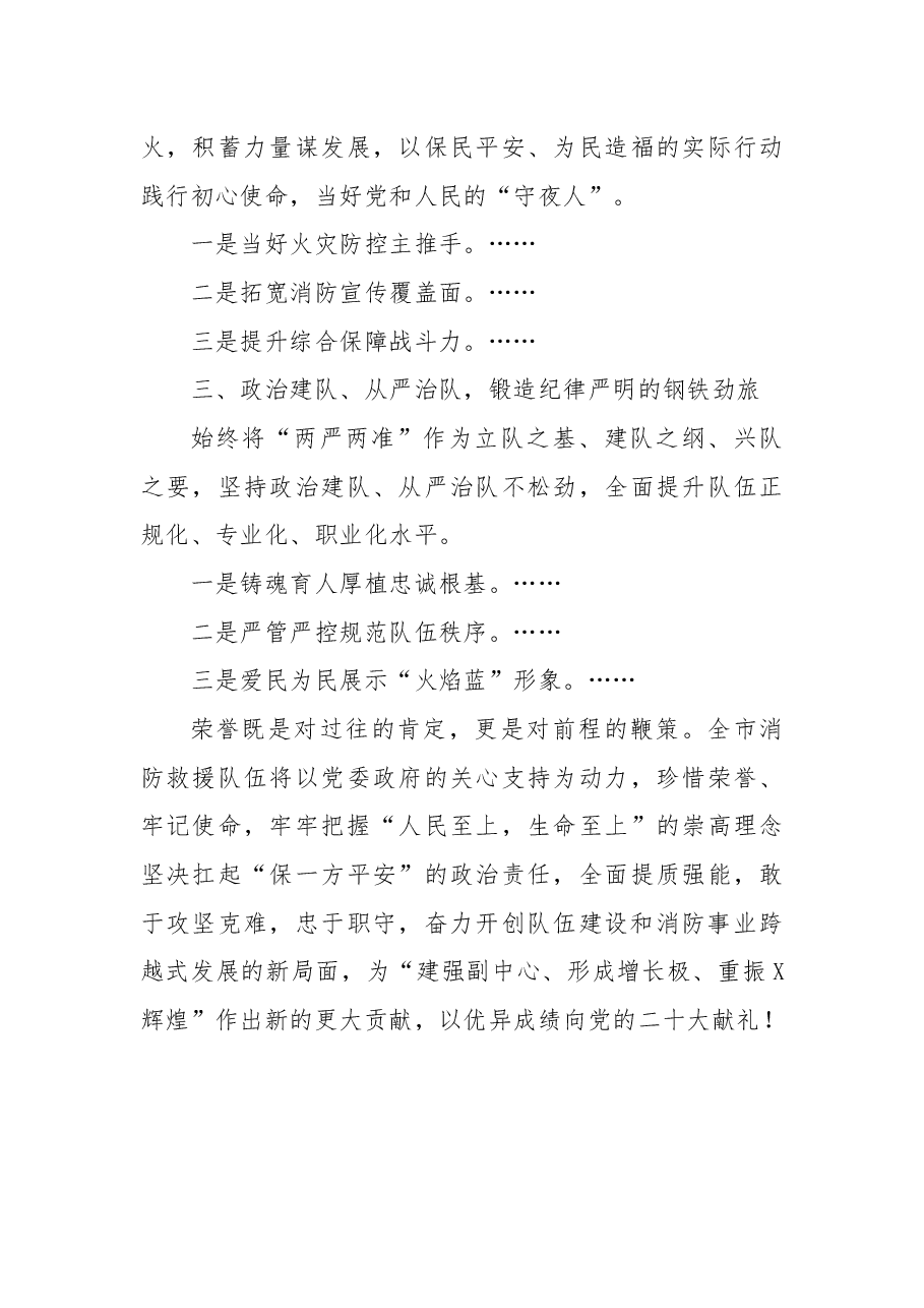 市消防救援支队典型经验汇报材料.docx,第3页预览