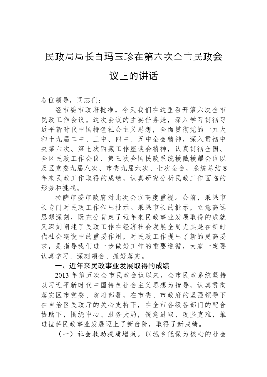 （10篇）民政局局长和副局长讲话汇编.docx，第4页预览