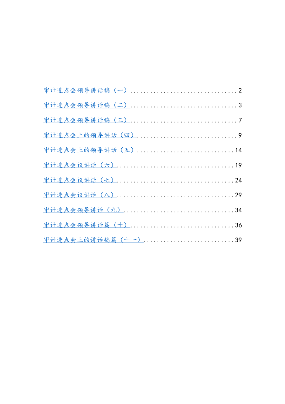 (11篇)审计进点会领导讲话.docx,第1页预览