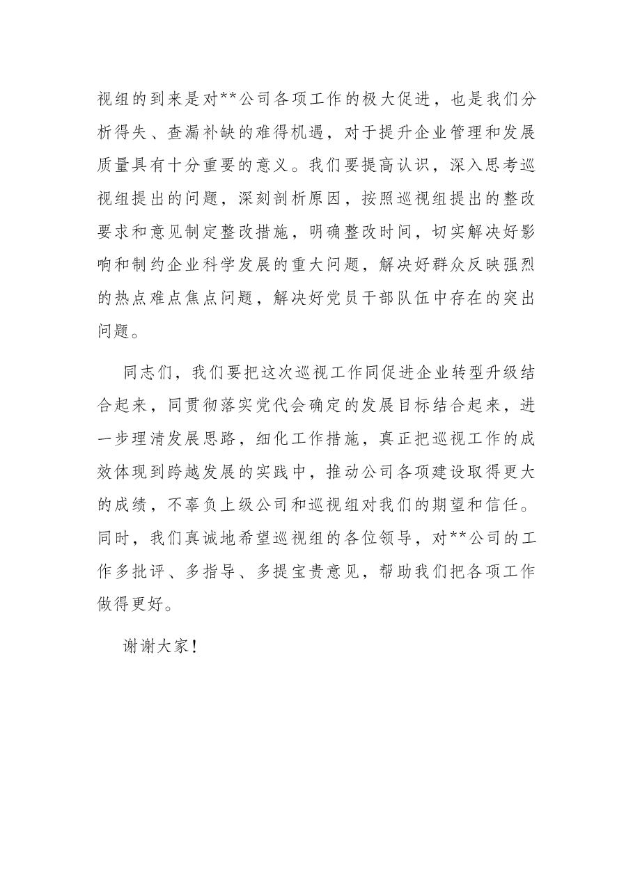 国企书记在上级巡视组巡视动员会上的讲话.docx,第4页预览
