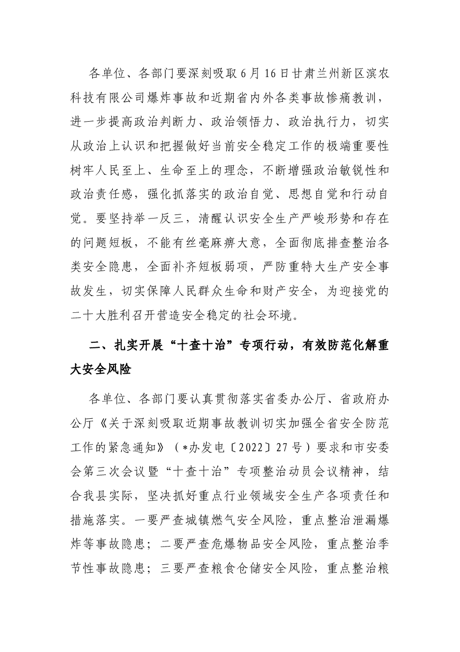 在县安委会第四次会议暨“十查十治”专项整治动员会议上的讲话.docx,第2页预览