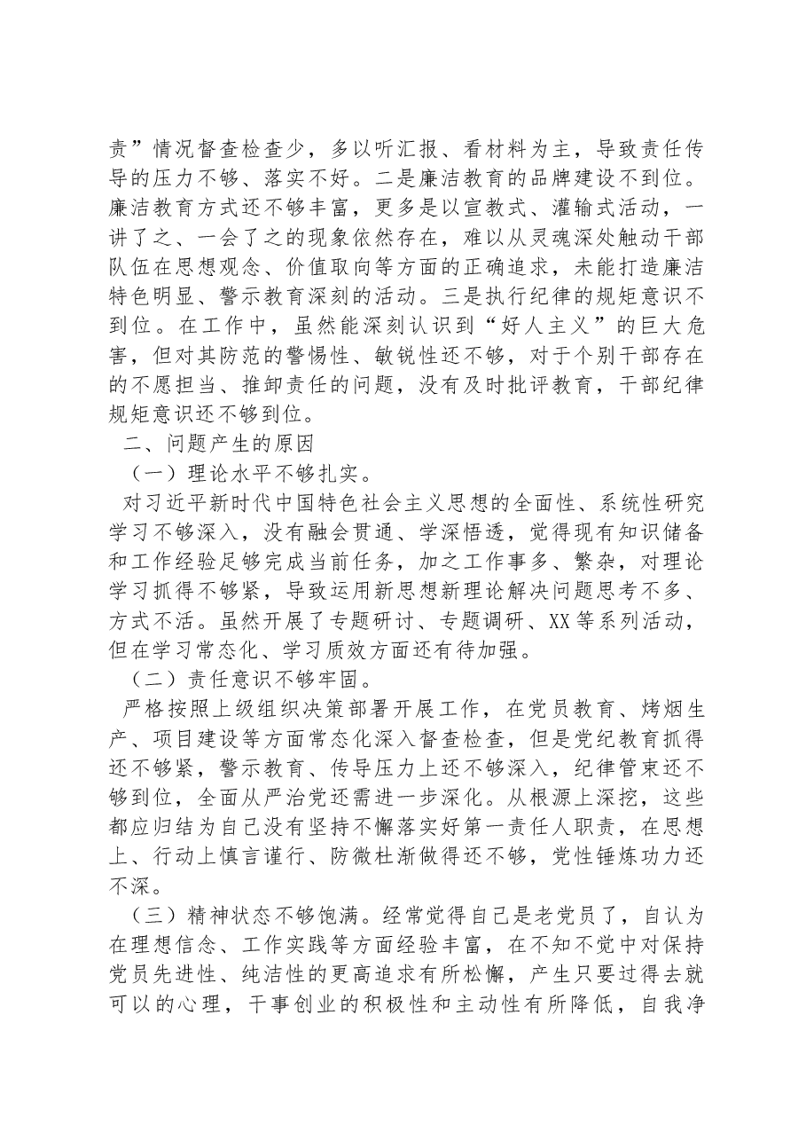 2022年民主生活会个人对照检查材料(乡镇党委书记).docx,第4页预览