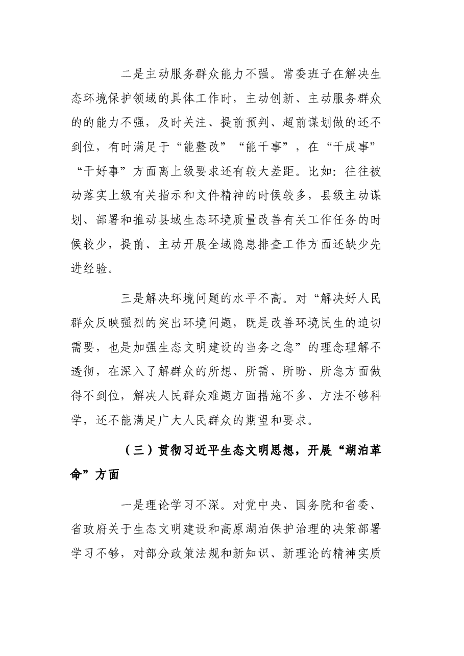 班子生态环境保护督察整改专题民主生活会对照检查材料.docx,第3页预览