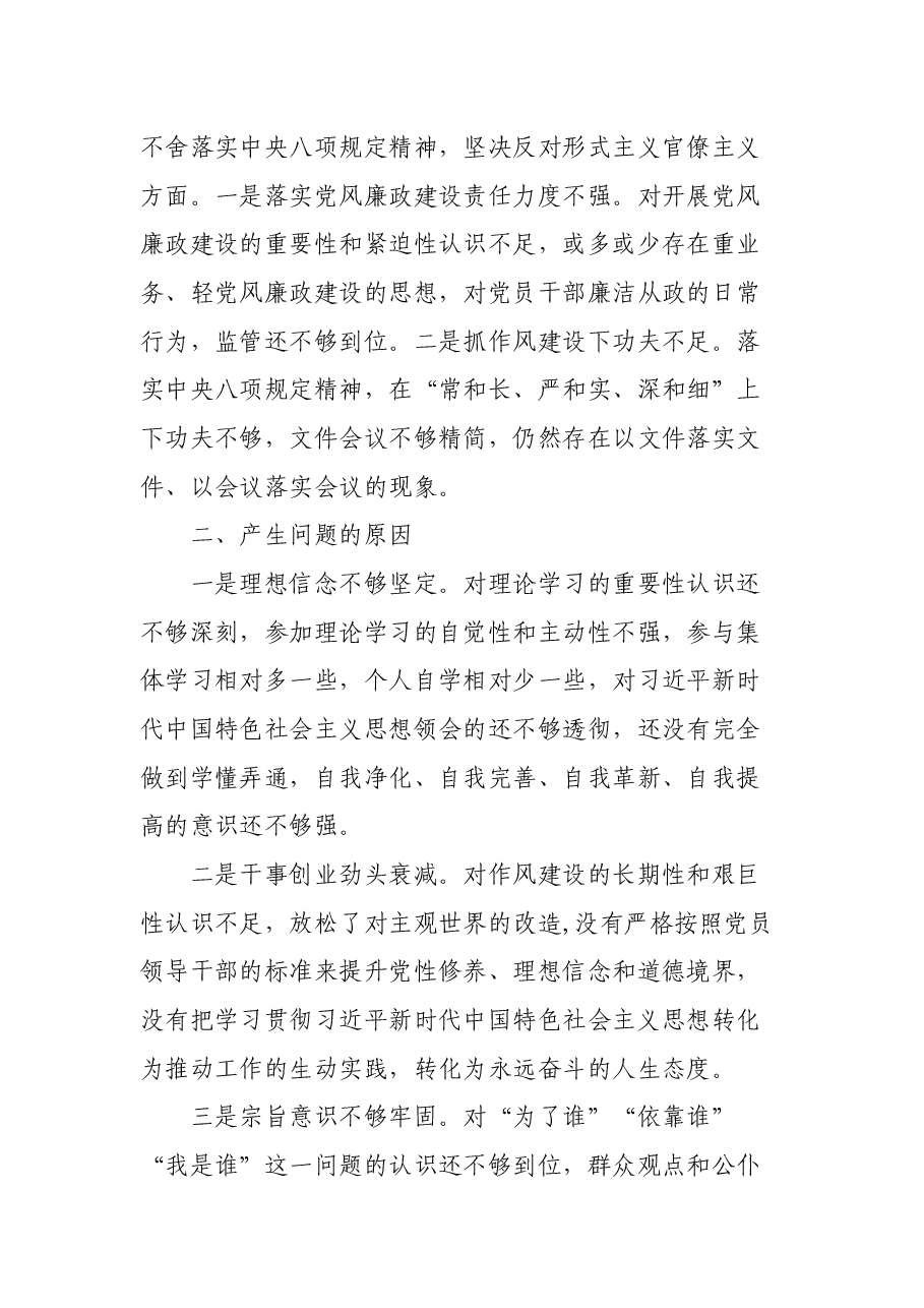 X县人民政府政务服务中心党支部组织生活会领导班子对照检查材料.docx,第4页预览