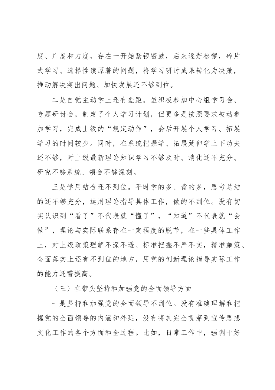 2022年“六个带头”领导干部民主生活会个人对照检查材料.docx，第3页预览