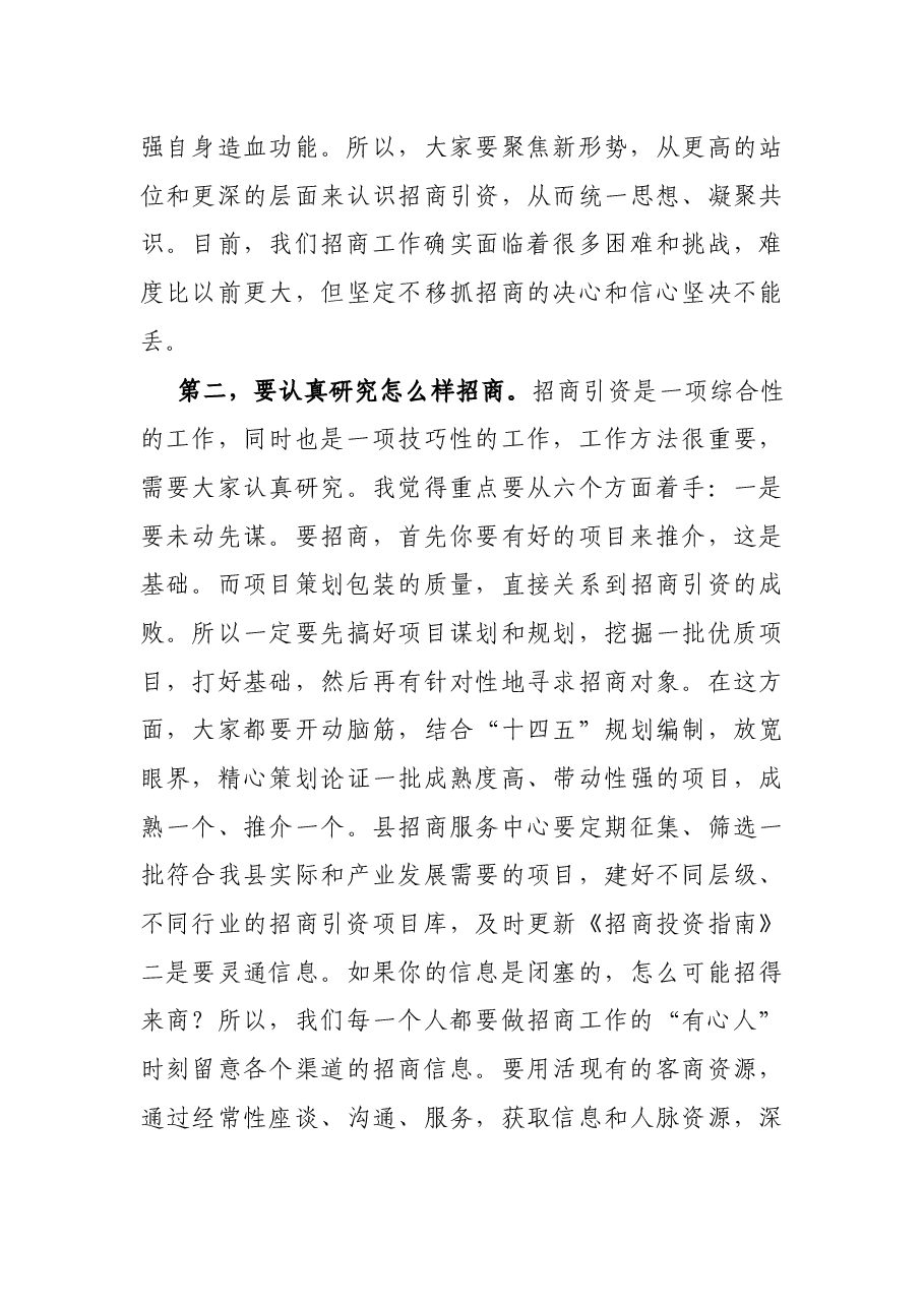 县长在招商引资工作推进会上的讲话.docx,第3页预览
