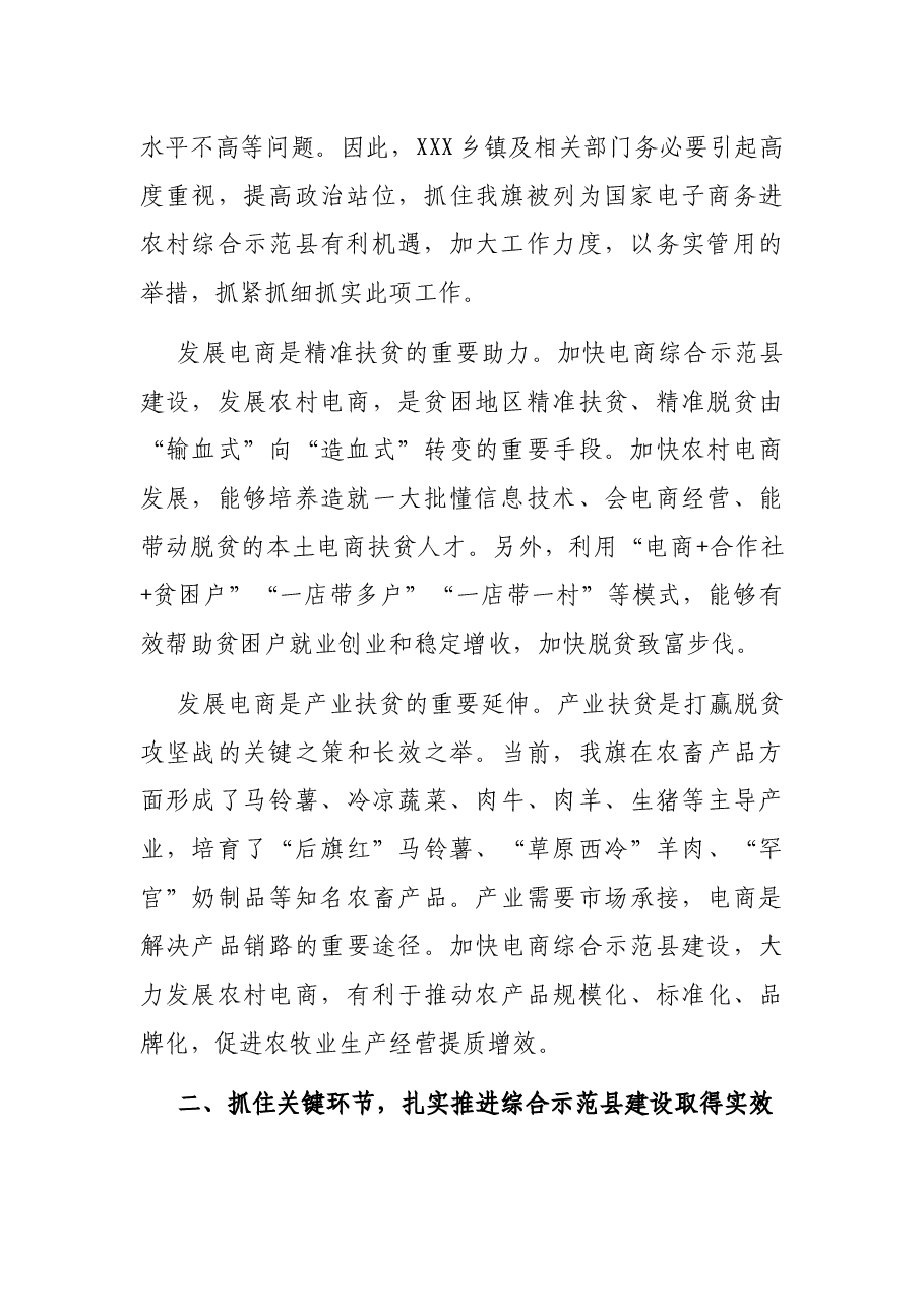 在全市电子商务进农村综合示范县项目启动大会上的讲话.docx,第2页预览