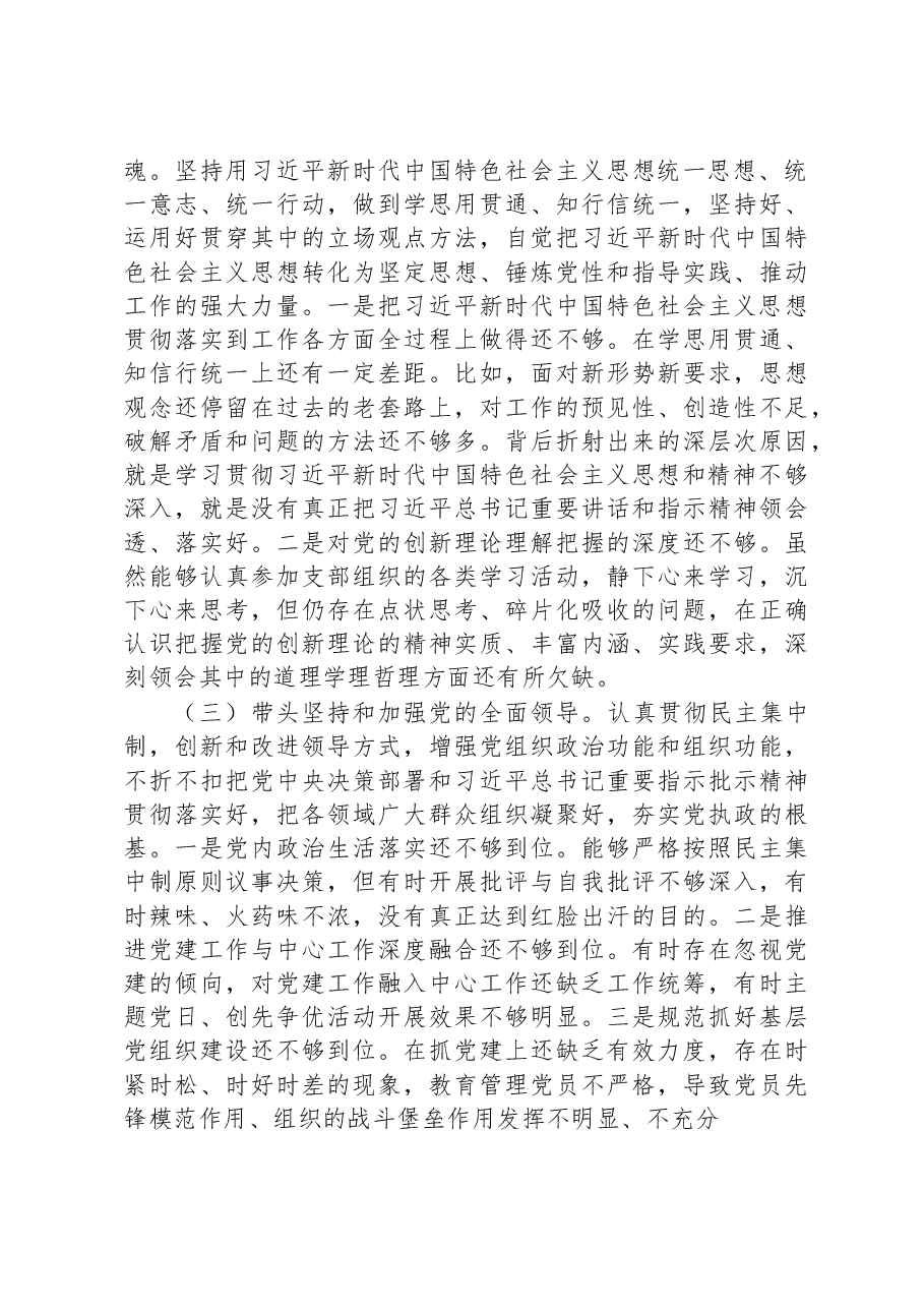 2023年度民主生活会班子个人发言提纲.docx,第3页预览