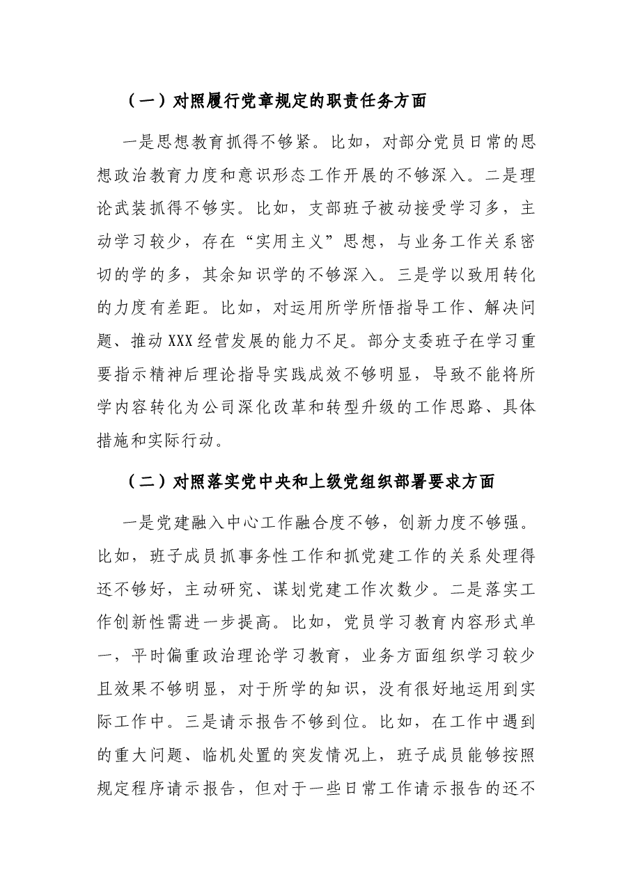 国企党支部2021年度支委班子对照检查材料.docx，第2页预览