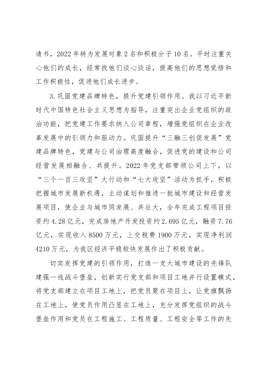 企业党支部书记2022年度落实主体责任述职报告.docx,第3页预览