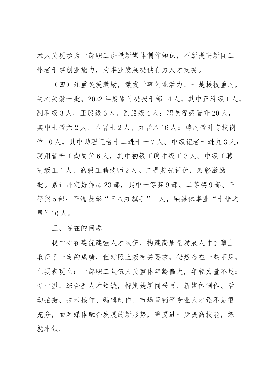 县融媒体中心人才工作述职报告.docx,第3页预览