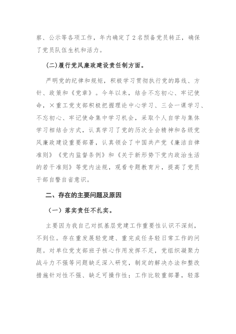 公司党支部书记2020年度党建工作责任制述职报告.docx，第2页预览