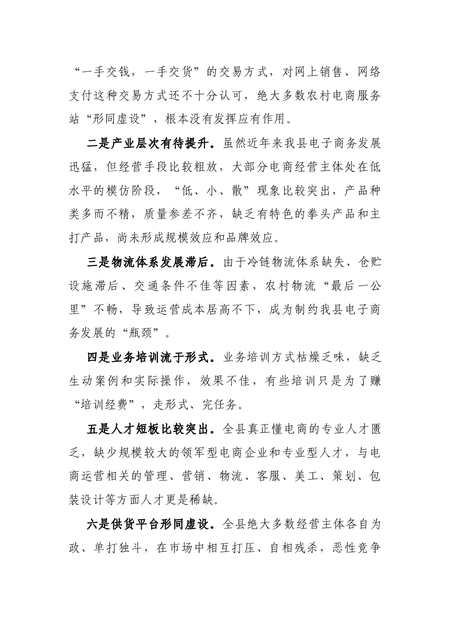 在全县电子商务调研座谈会上的讲话.docx,第2页预览