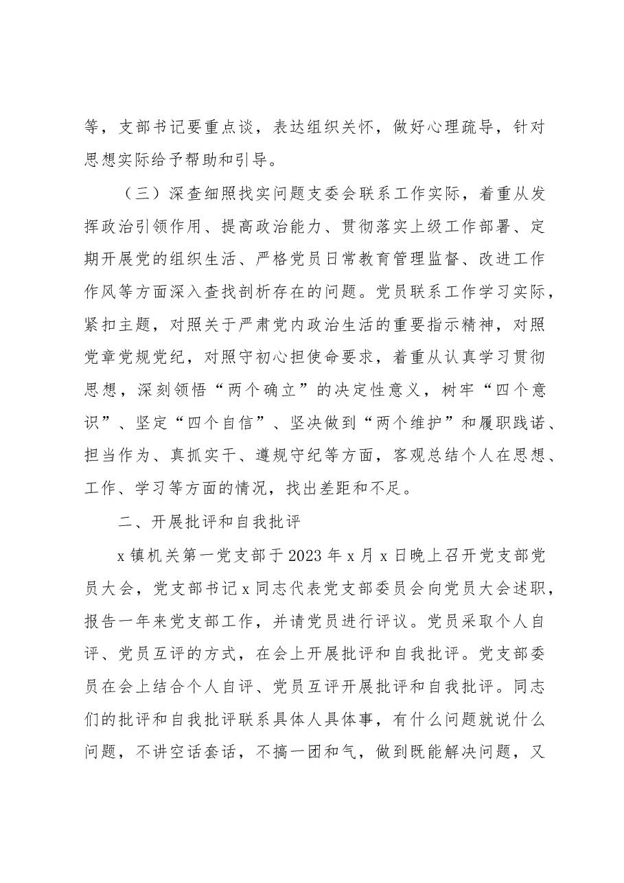 2022年度组织生活会召开和民主评议党员工作报告(乡镇).docx,第3页预览