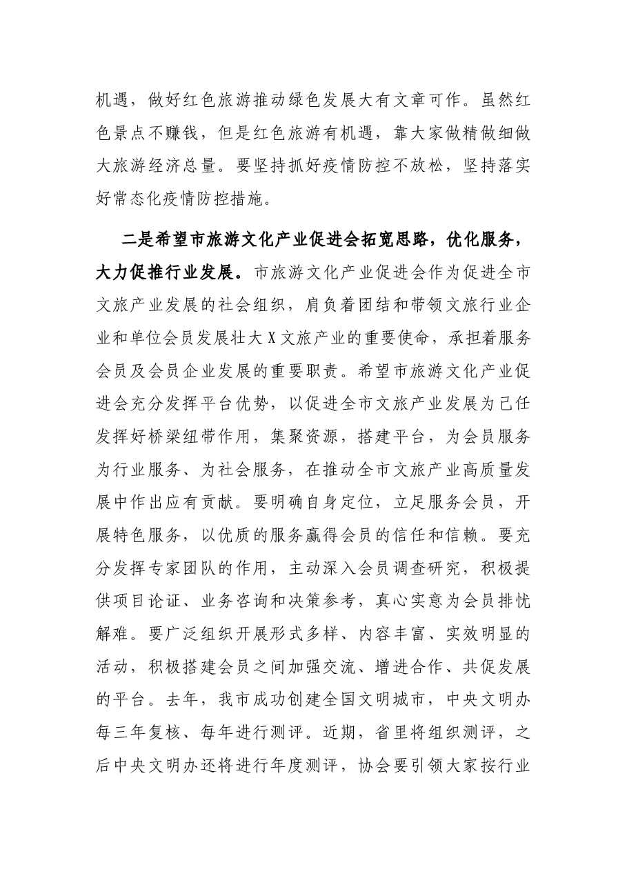 在市旅游文化产业促进会理事（扩大）会上的讲话.docx，第4页预览
