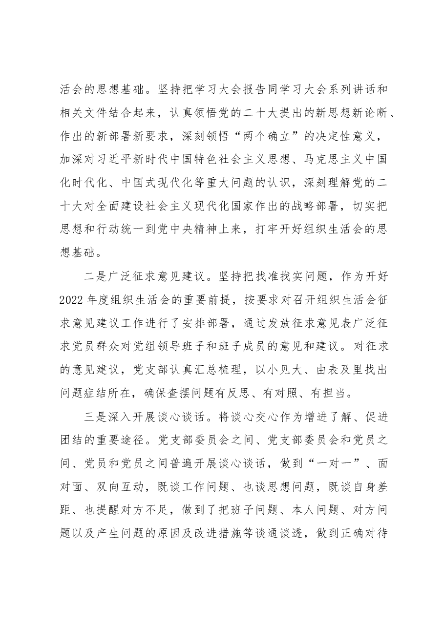 2022年组织生活会召开情况报告.doc,第2页预览