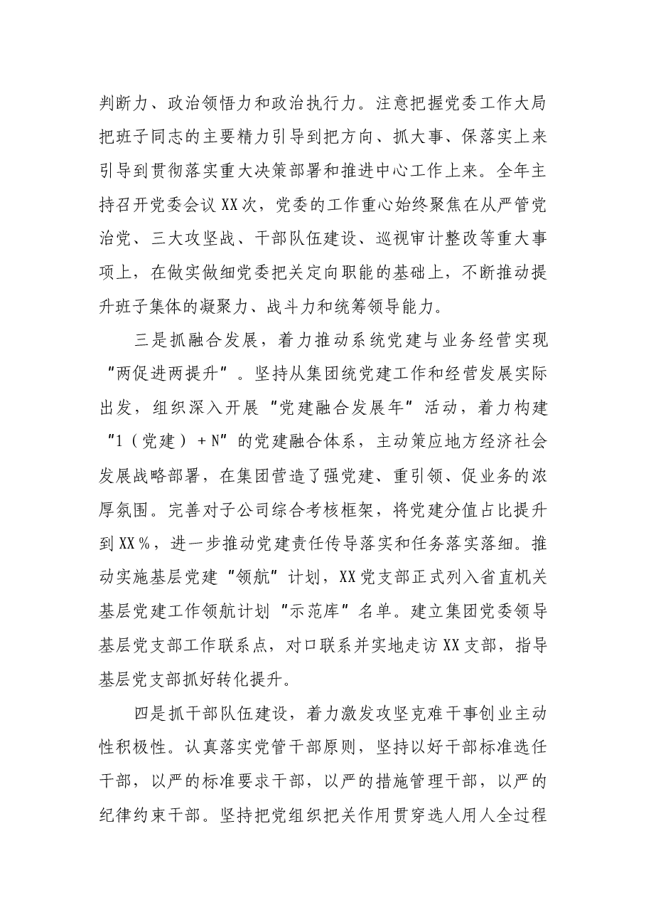集团党委书记年度个人述职述德述廉报告.docx,第3页预览