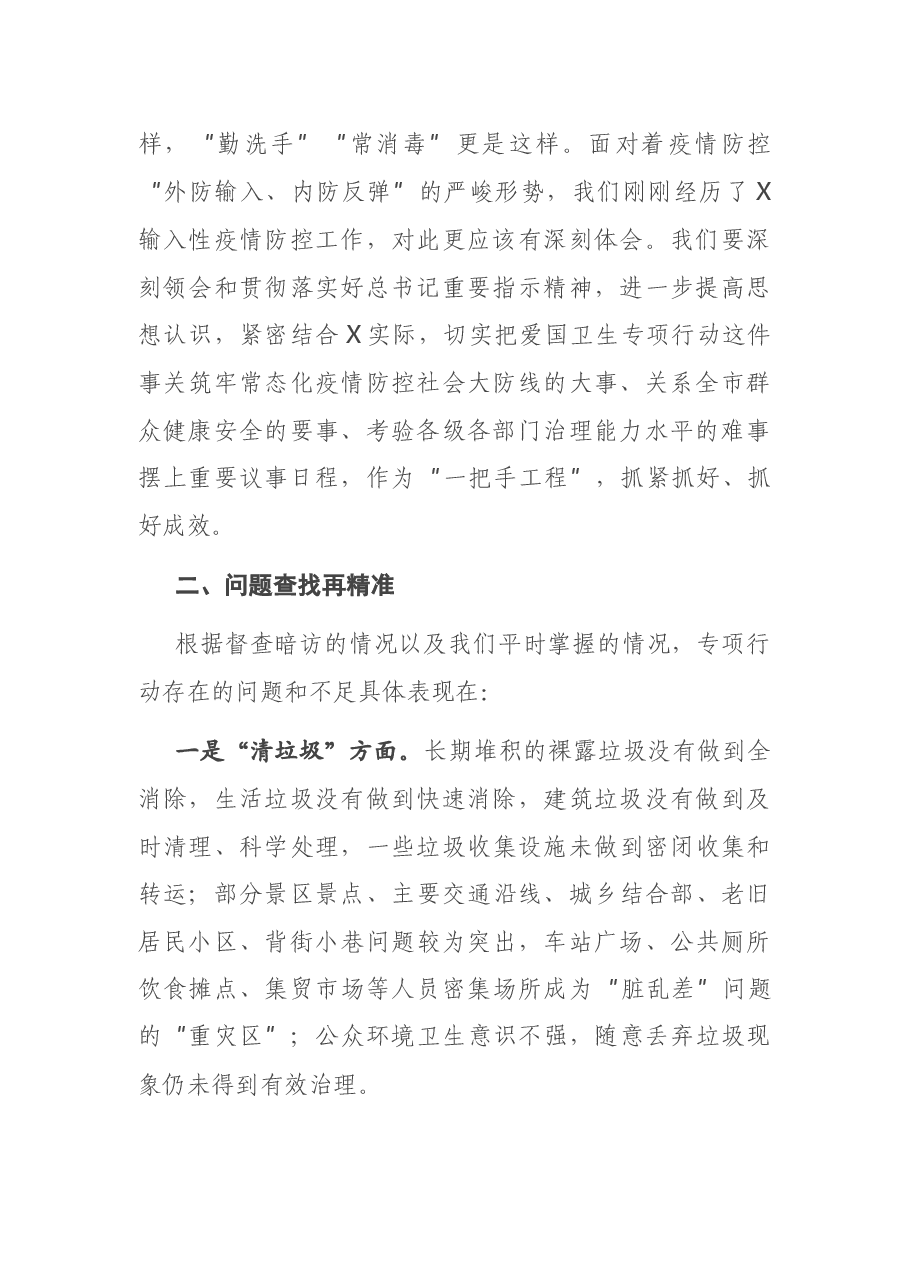 在全市爱国卫生专项行动调度会议上的讲话.docx,第2页预览