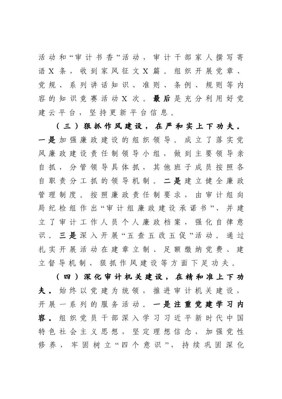 审计局党组书记抓基层党建工作述职报告.docx,第3页预览