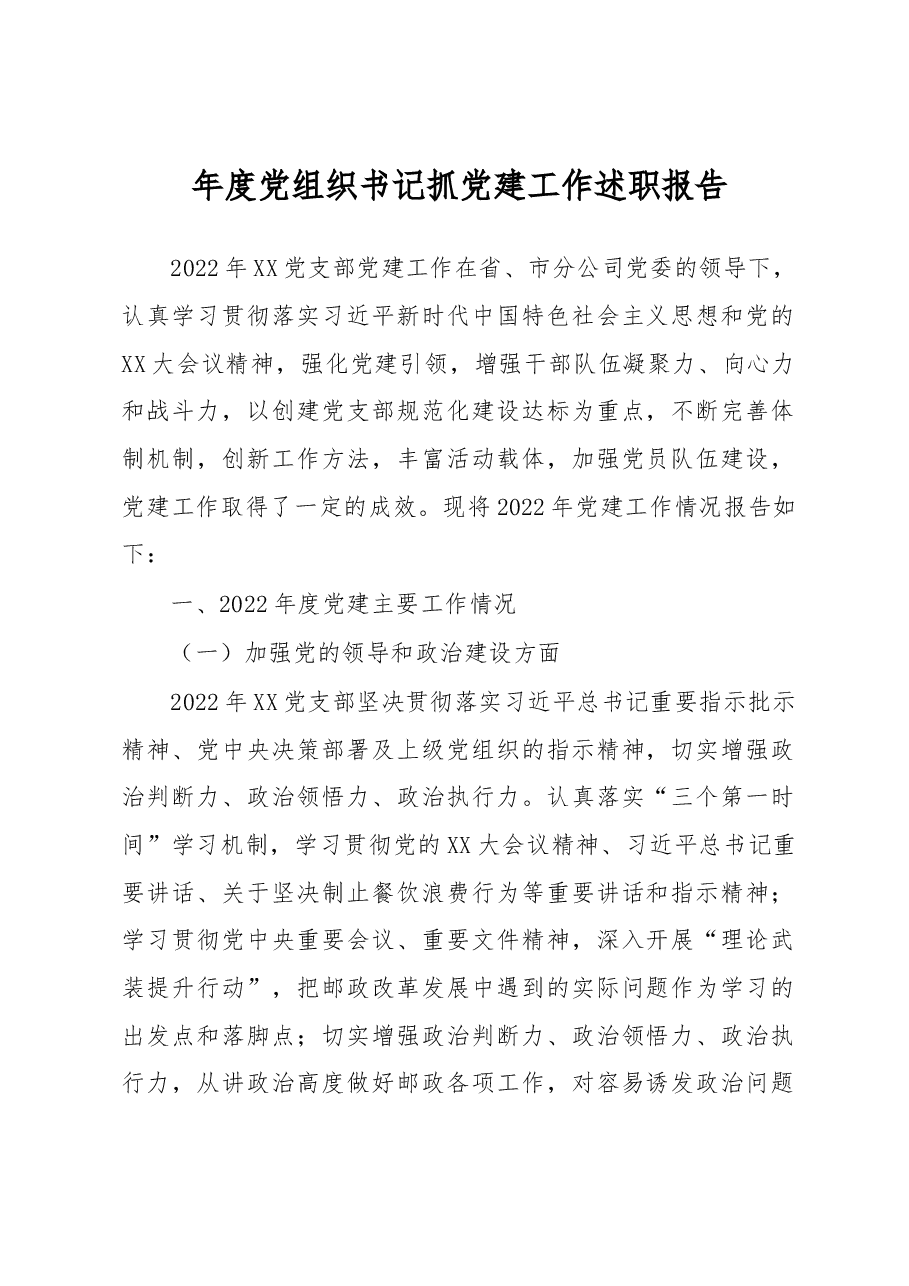 年度党组织书记抓党建工作述职报告.docx,第1页预览