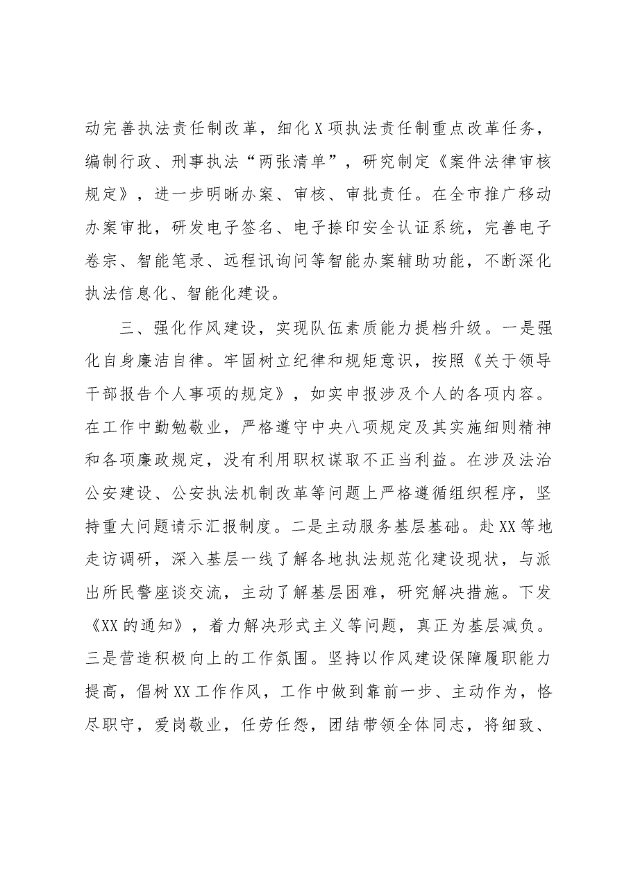 XX市公安局法制支队长2022年度述职报告.docx,第3页预览