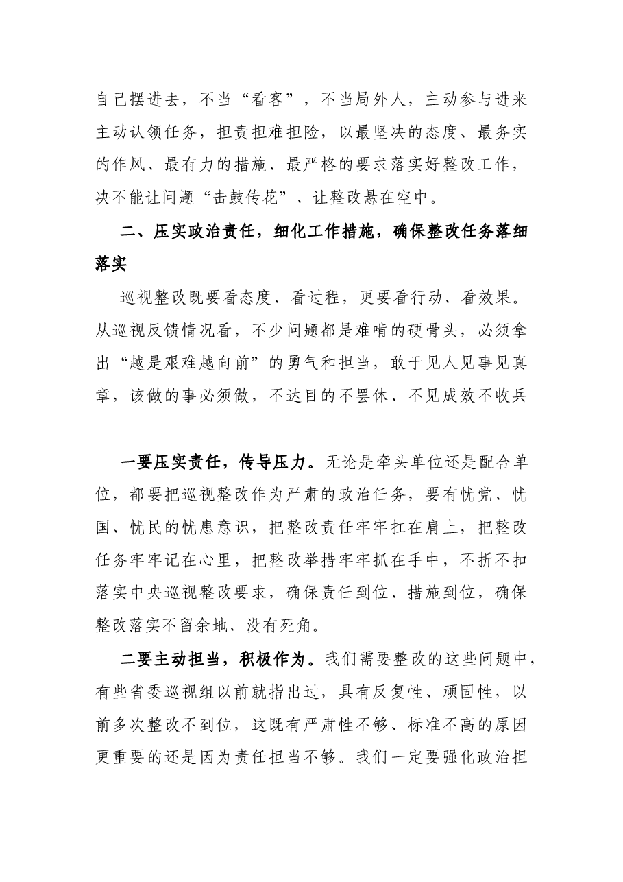 在全市推进省委巡视整改工作动员会议上的讲话.docx,第3页预览