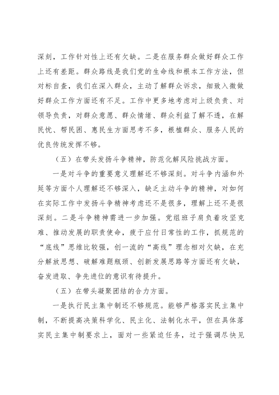 2022年度党员领导干部民主生活会对照检查材料.docx,第4页预览