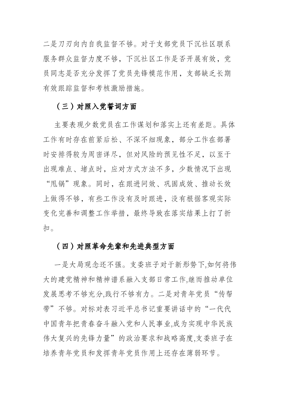 基层党支部年度组织生活会会前情况介绍及班子问题剖析材料.docx,第4页预览