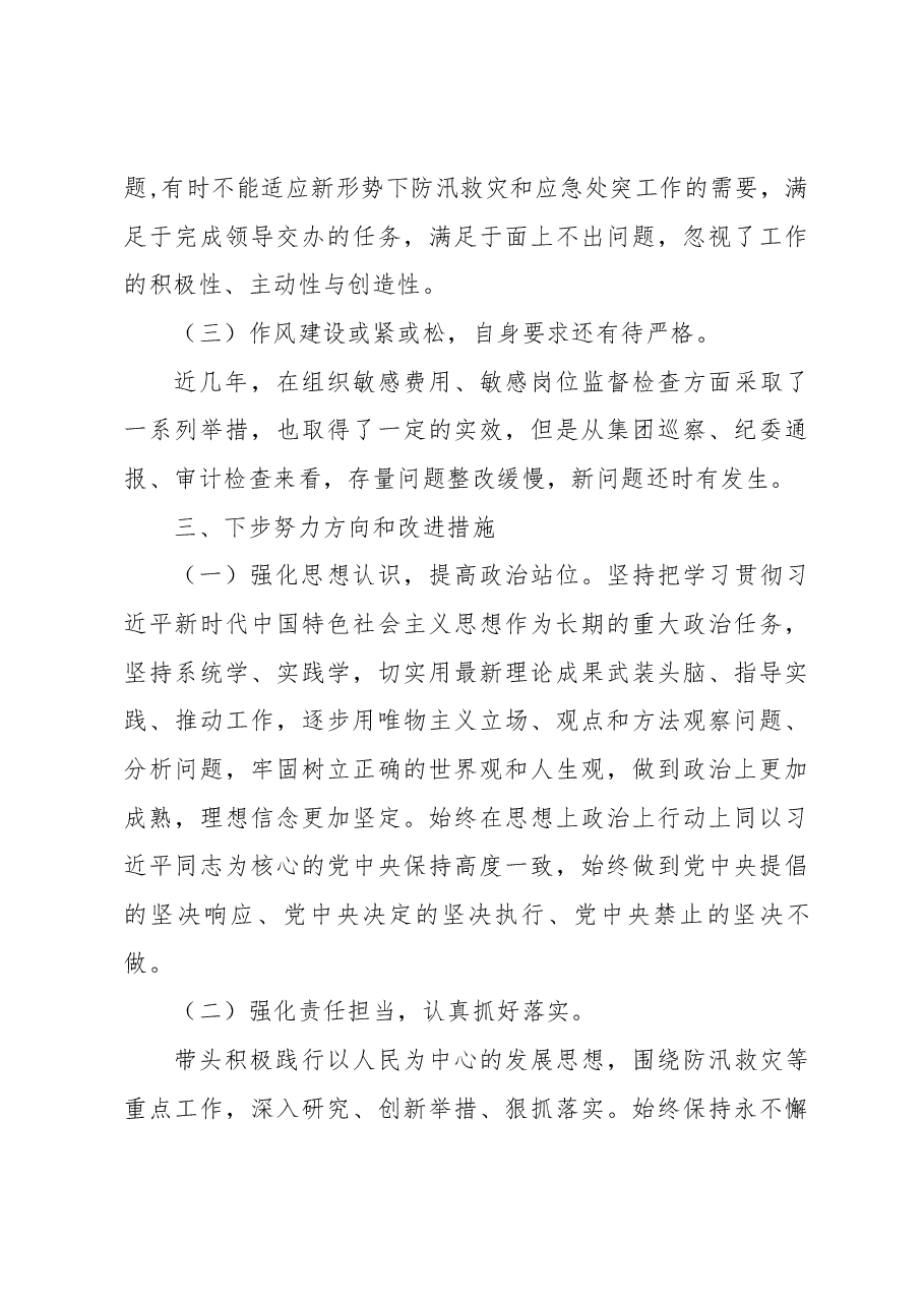 特大暴雨灾害追责问责以案促改组织生活会剖析整改报告.docx,第4页预览