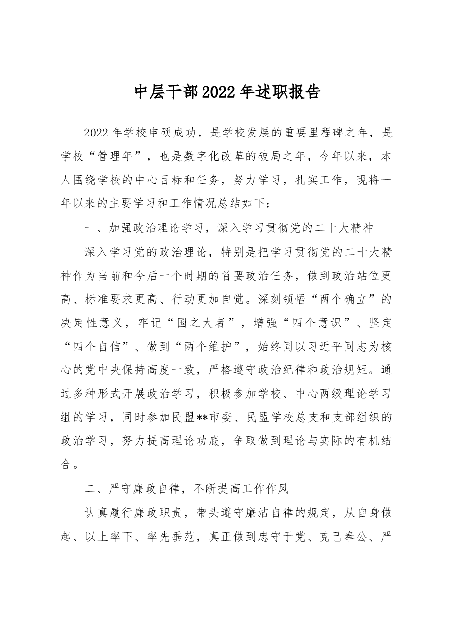 中层干部2022年述职报告.docx，第1页预览