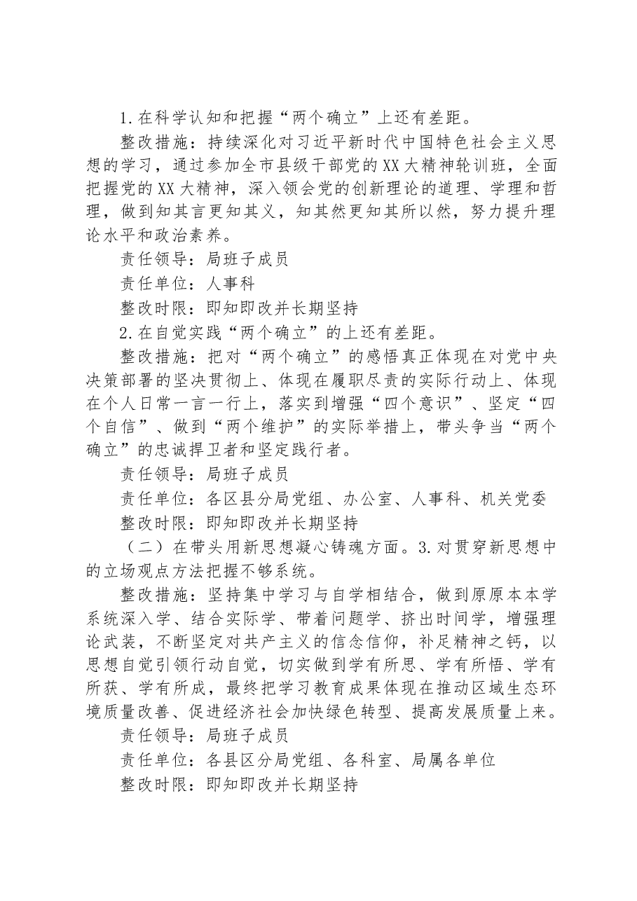 2022年度领导班子民主生活会查摆问题整改方案.docx,第2页预览
