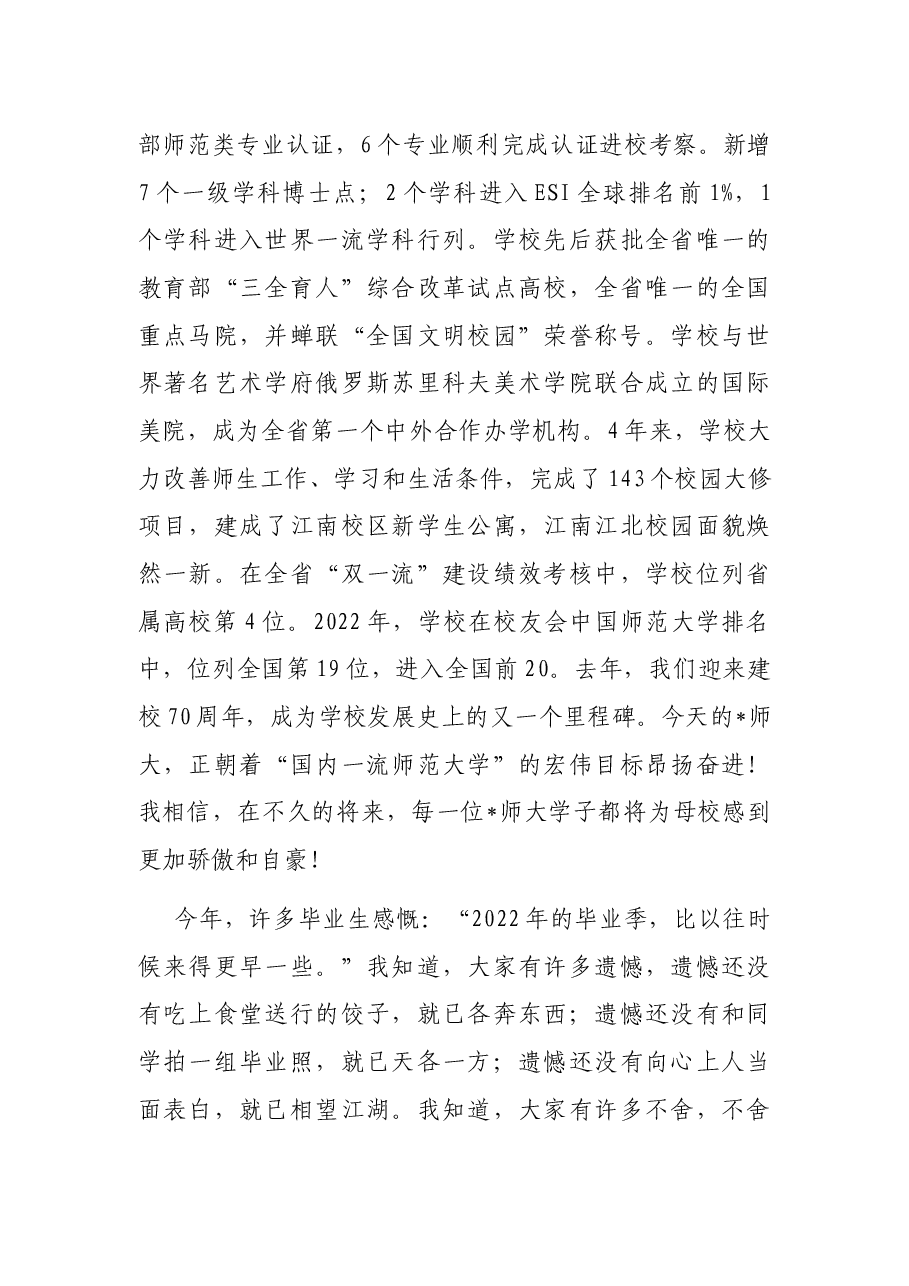 在磨砺中成长,在挑战中前行,在赓续奋斗中留下无悔青春——在2022届毕业典礼暨学位授予仪式上的讲话.docx,第4页预览