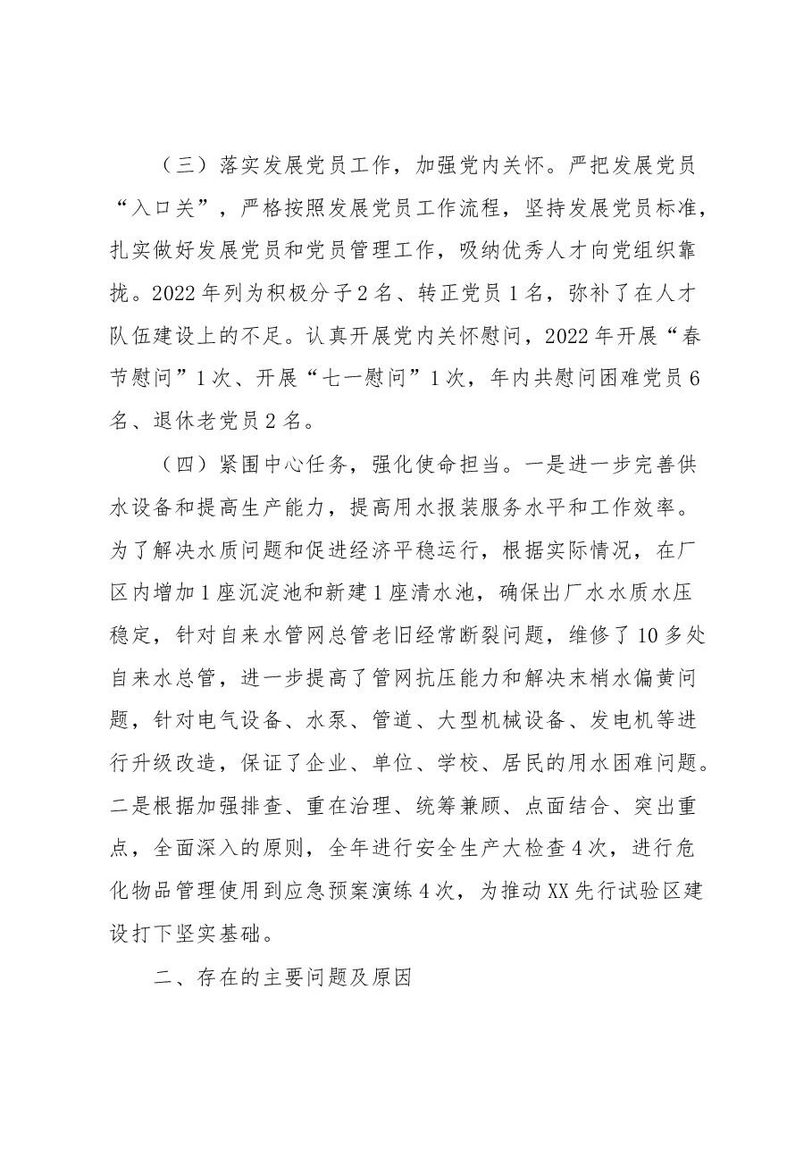排灌站管理站支部书记2022年度抓基层党建工作述职报告.docx,第3页预览