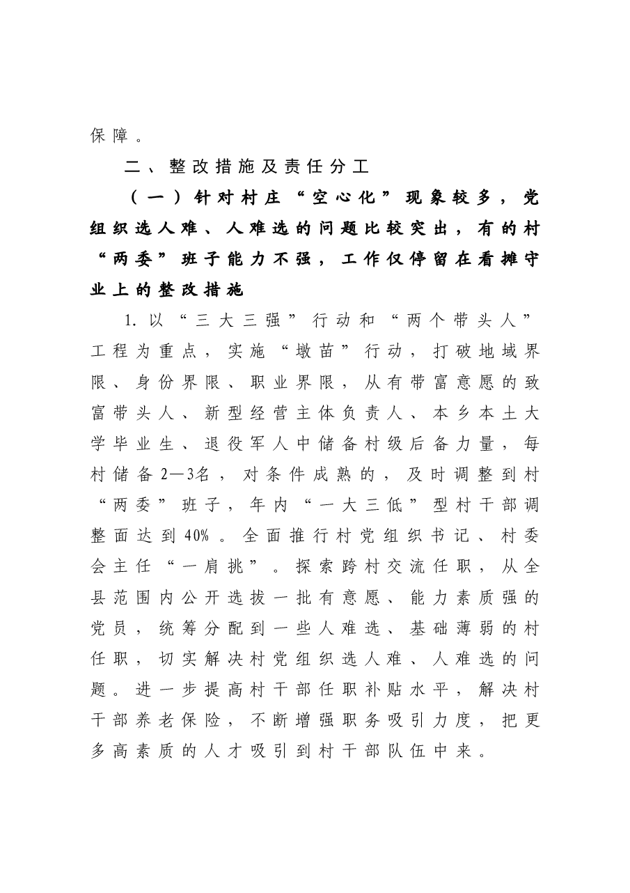 县落实2021年度全市党组织书记抓基层党建述职点评问题整改方案.docx,第2页预览