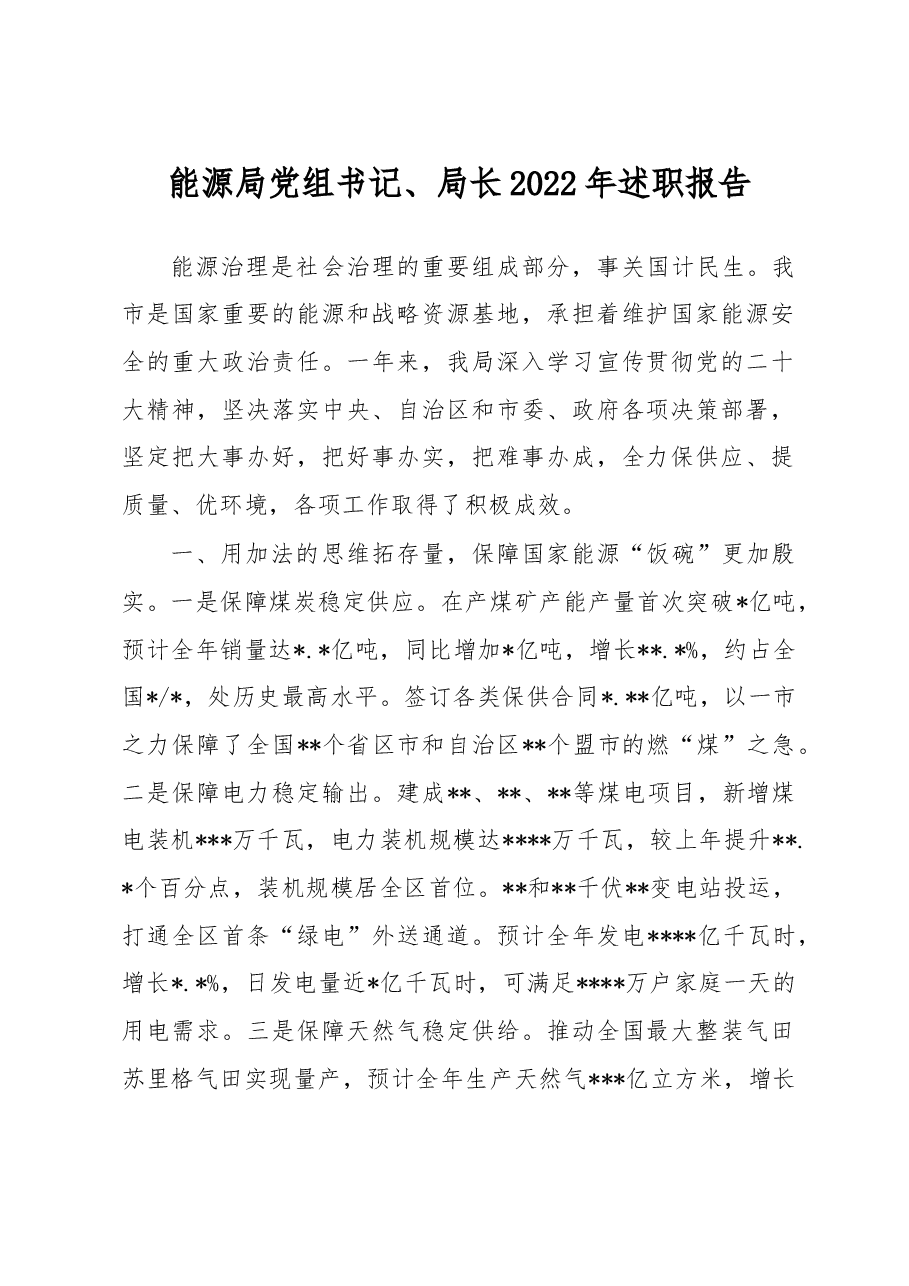 能源局党组书记、局长2022年述职报告.docx,第1页预览