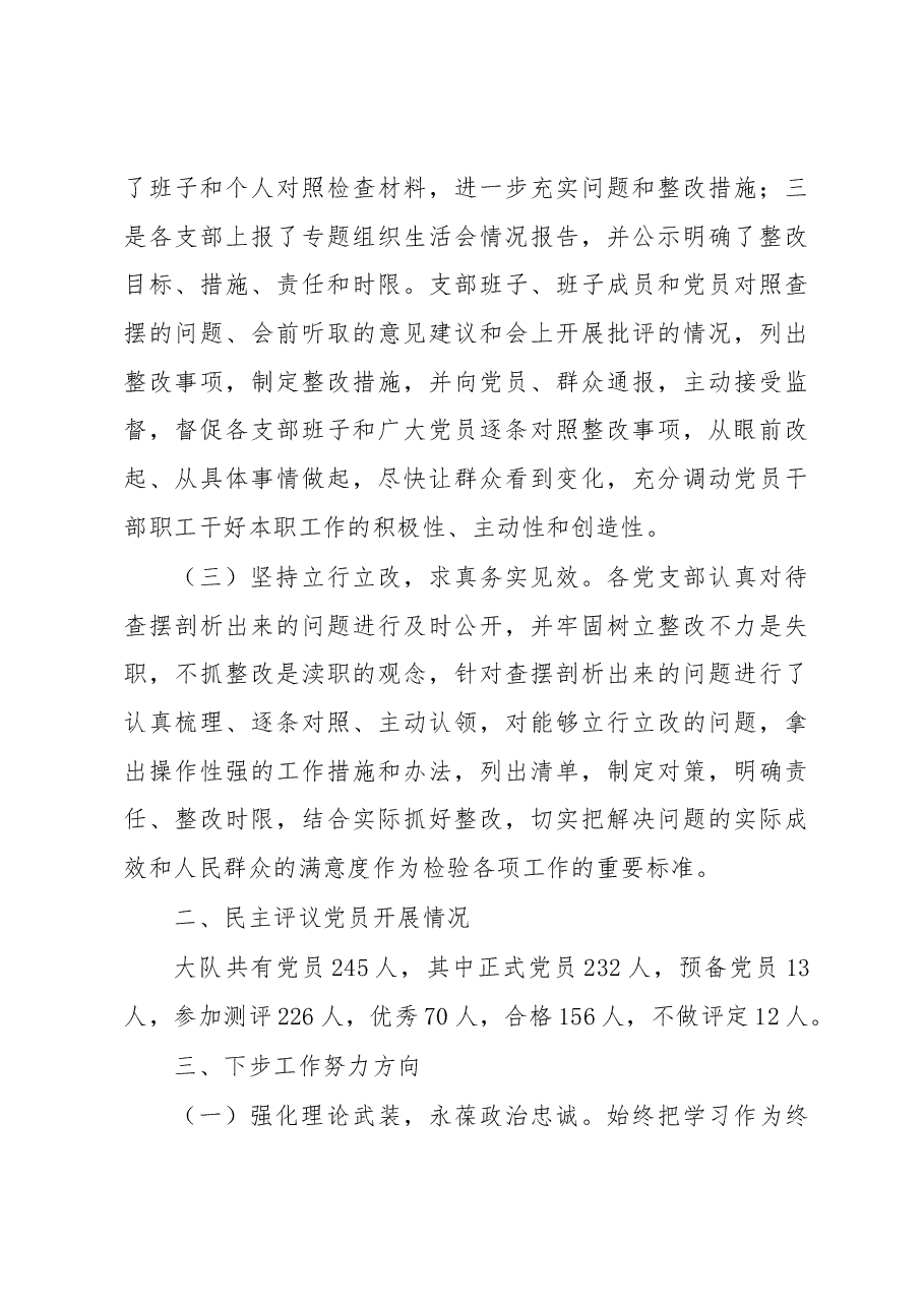 关于召开2022年度基层党组织组织生活会和开展民主评议党员工作情况的报告.docx,第3页预览